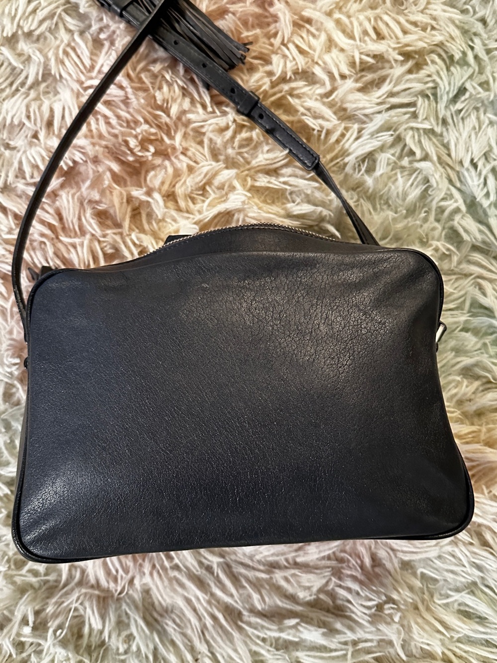 Saint Laurent Lou Smooth Leather Monogram Grey Camera Bag - Picture 6 of 13